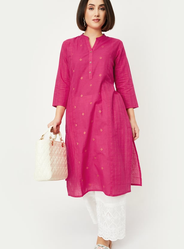 Women Embroidered Straight Kurta