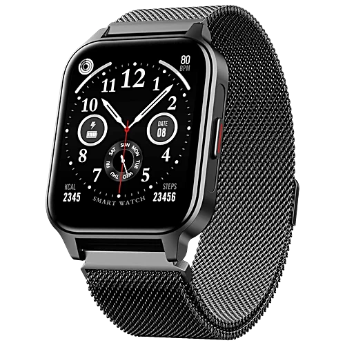 boAt Wave Call 2 Plus Smart Watch With 1.96” HD Display & Bilingual Support In Hindi/English - Metal Black, 1 pc