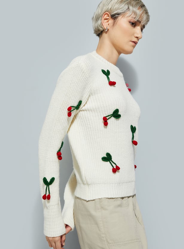 ALAYA F x URB_N Women Knit Applique Sweater