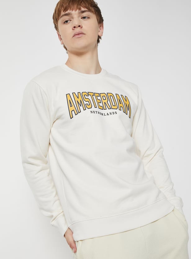 Men Printed Sweatshirt off White